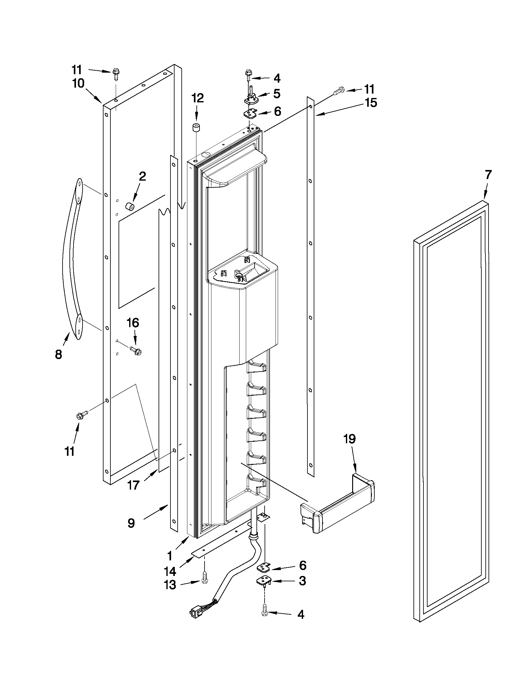 Freezer door parts