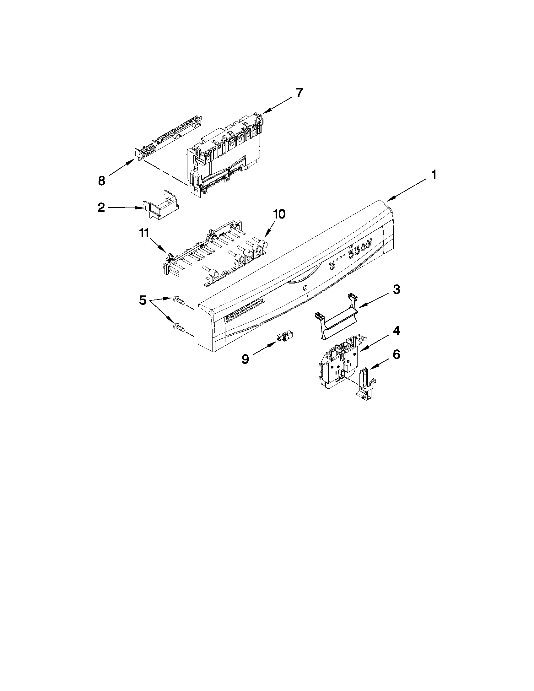 Control panel and latch parts