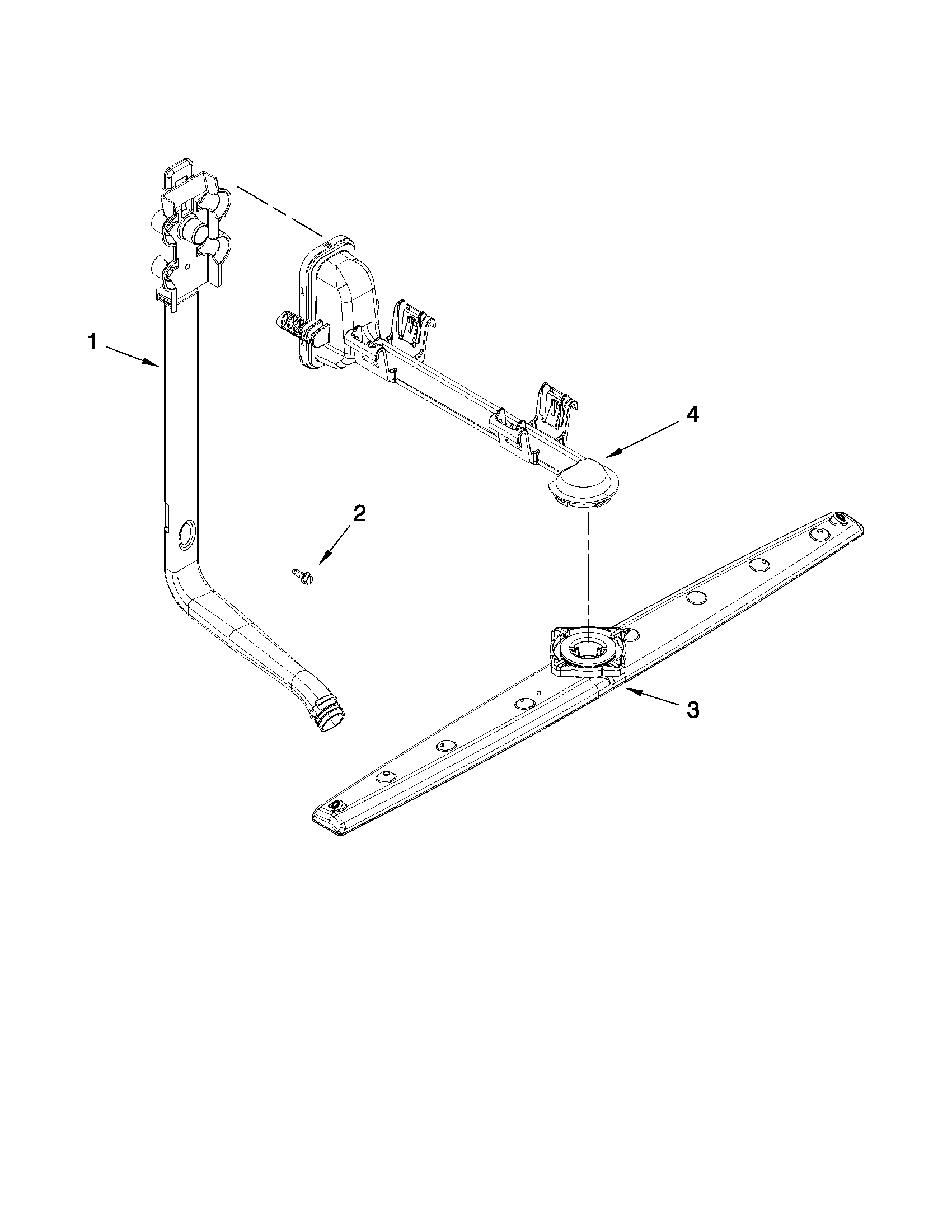 Upper wash and rinse parts