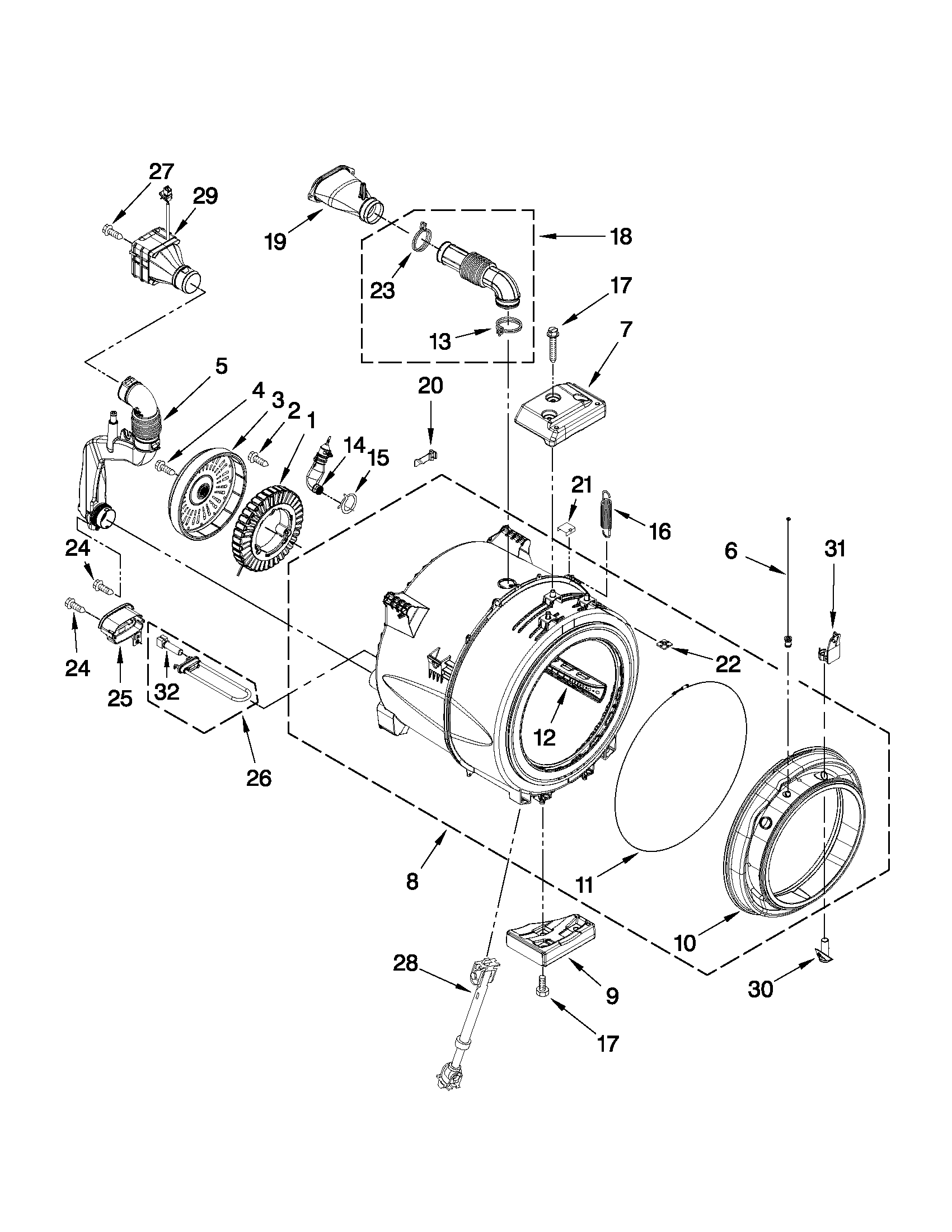 Tub and basket parts