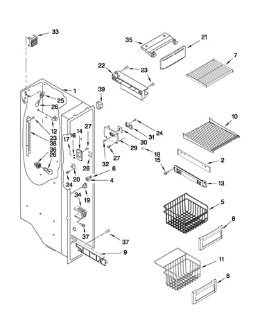 Freezer liner parts