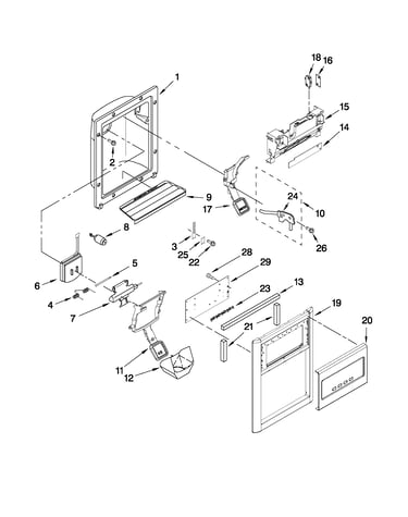Dispenser front parts