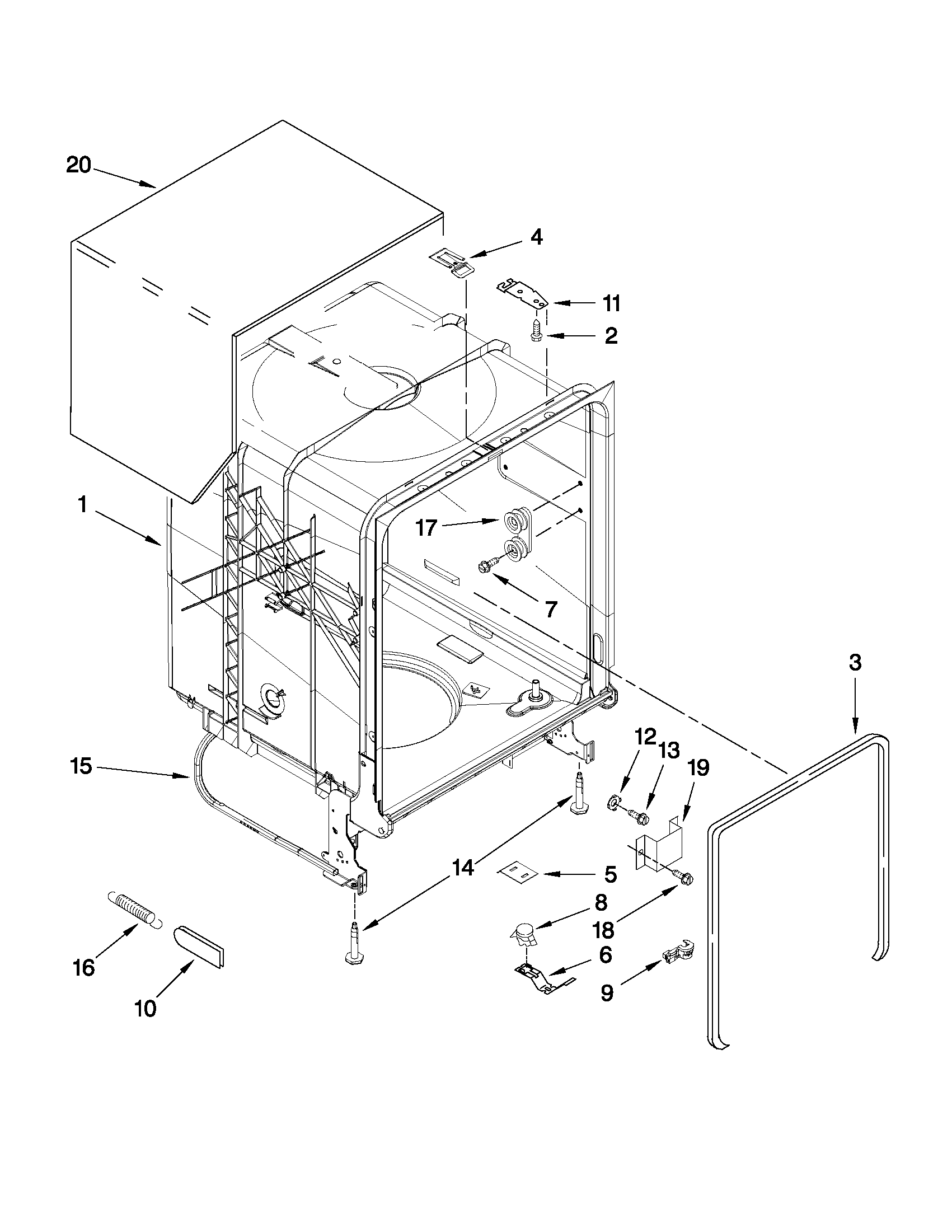 TUB AND FRAME PARTS