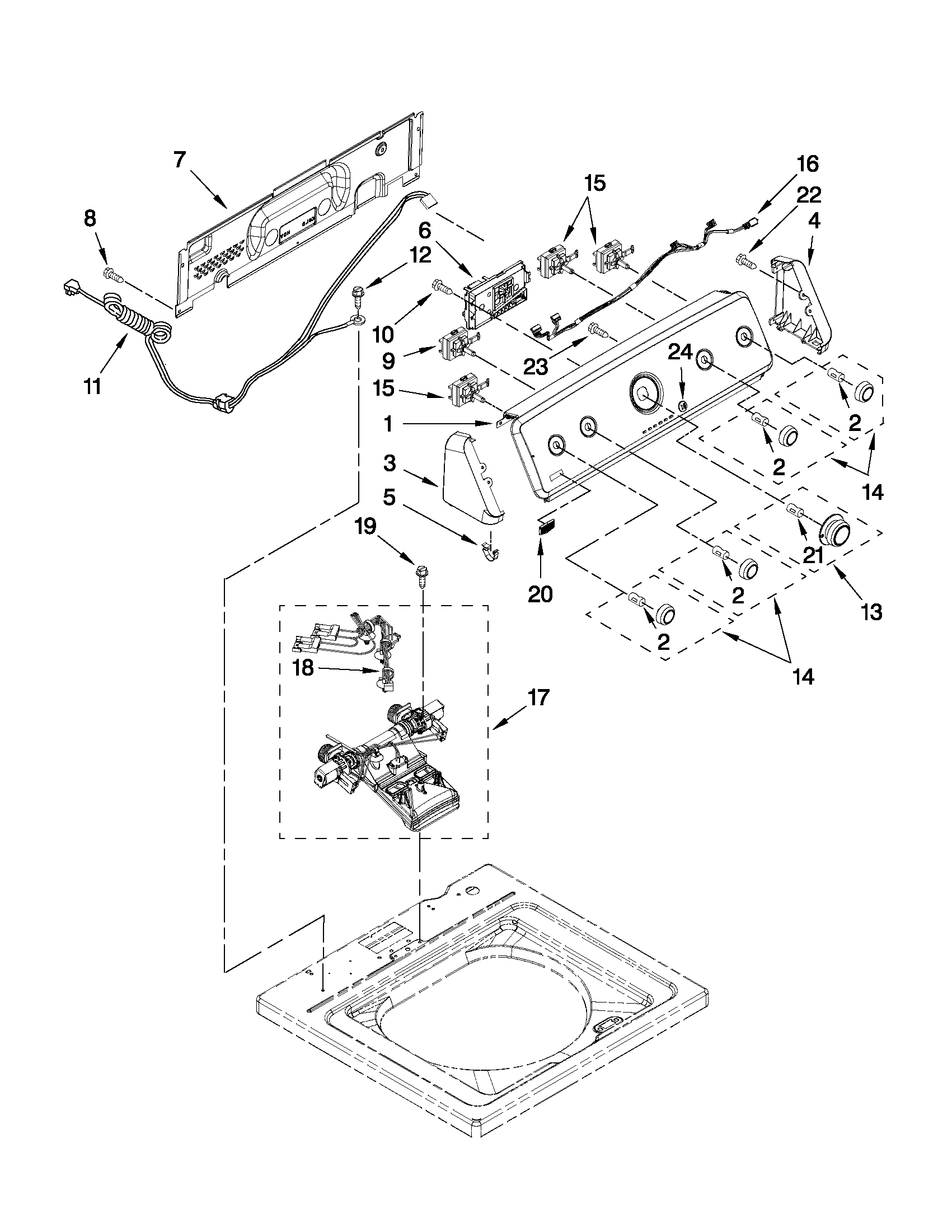Console and water inlet parts