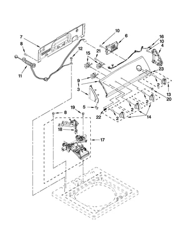 Controls and water inlet parts