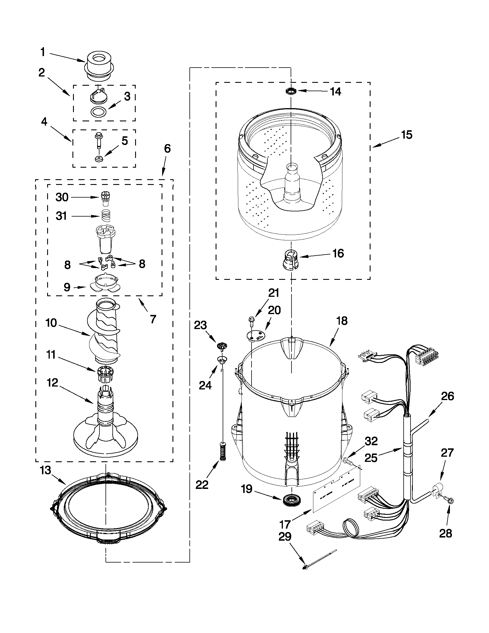 Basket and tub parts