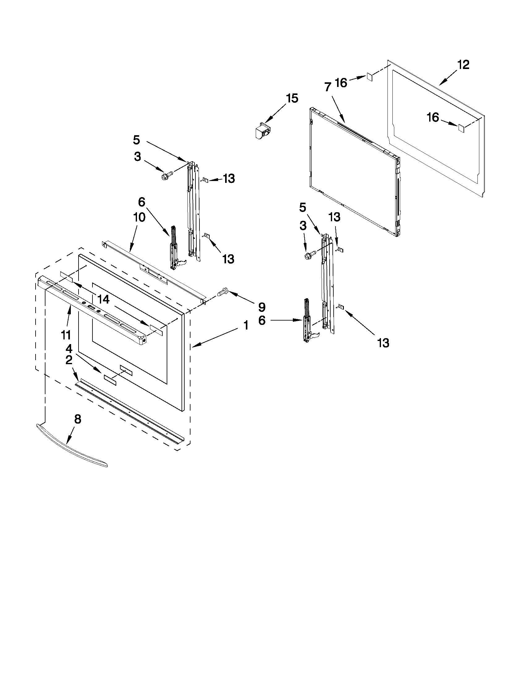 Oven door parts