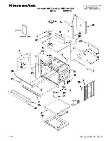 Upper oven parts