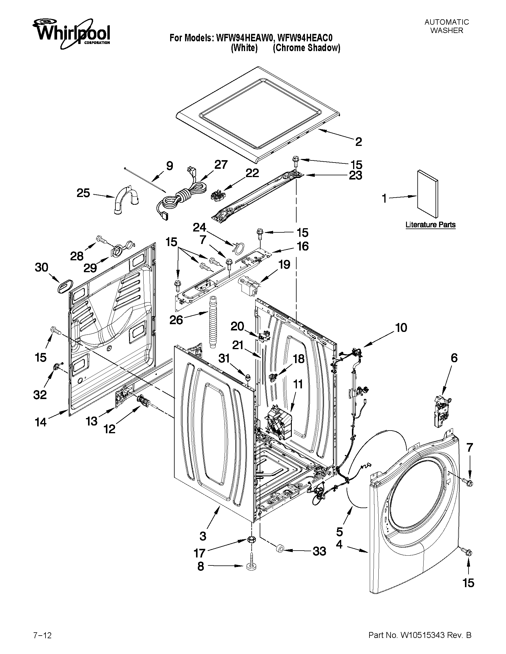 TOP AND CABINET PARTS