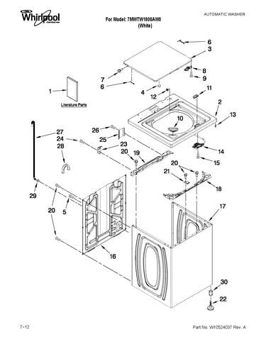 Top and cabinet parts