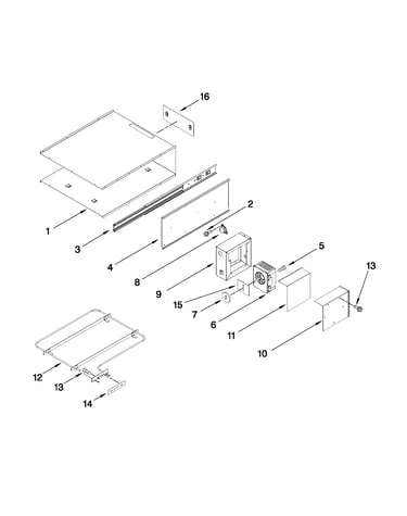 Internal warming drawer parts