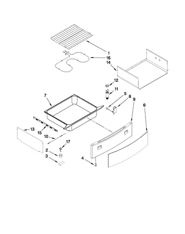 Drawer and rack parts