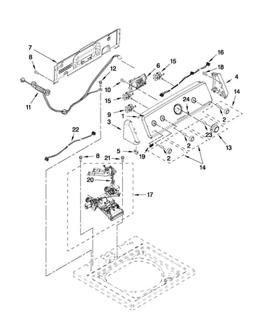 Controls and water inlet parts