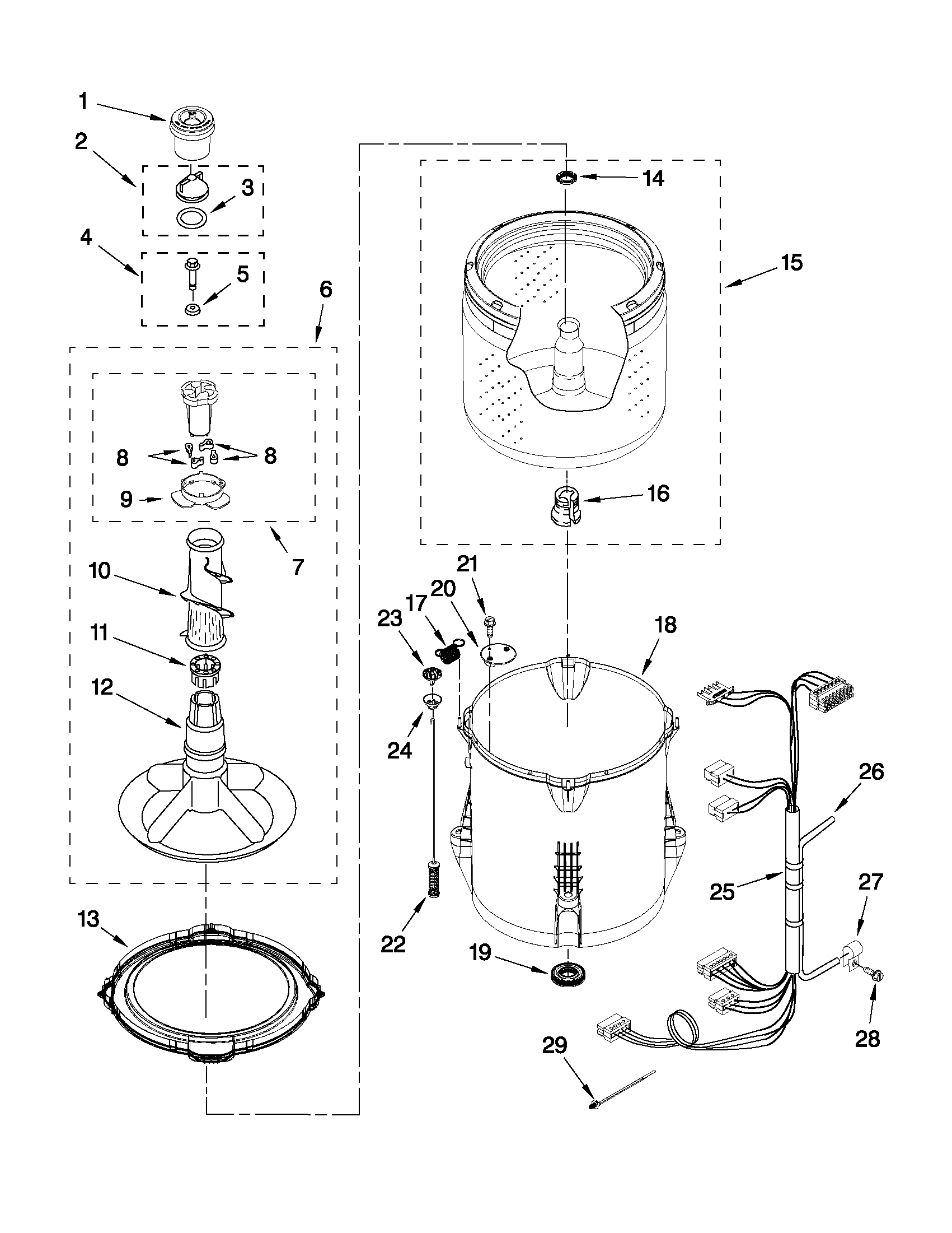 Basket and tub parts