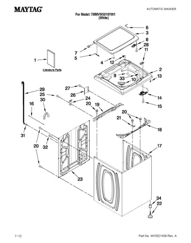 Top and cabinet parts