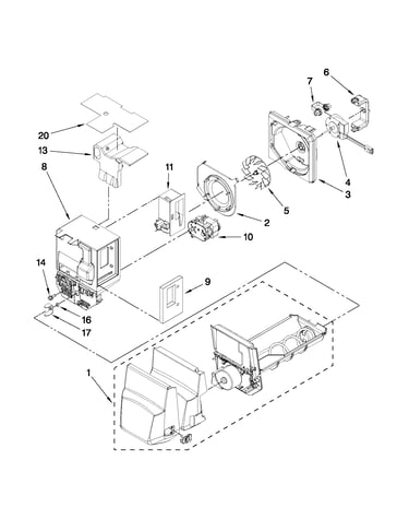 Motor and ice container parts