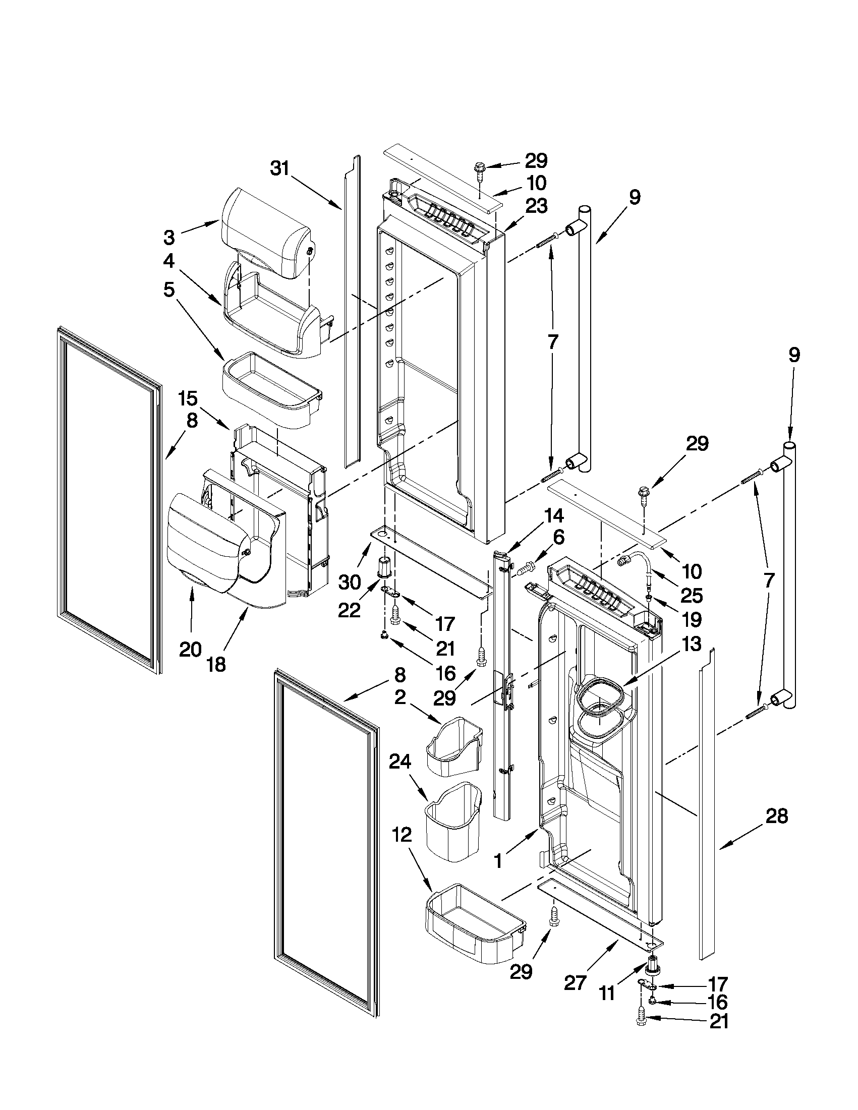 Refrigerator door parts