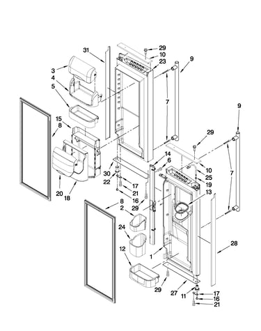 Refrigerator door parts