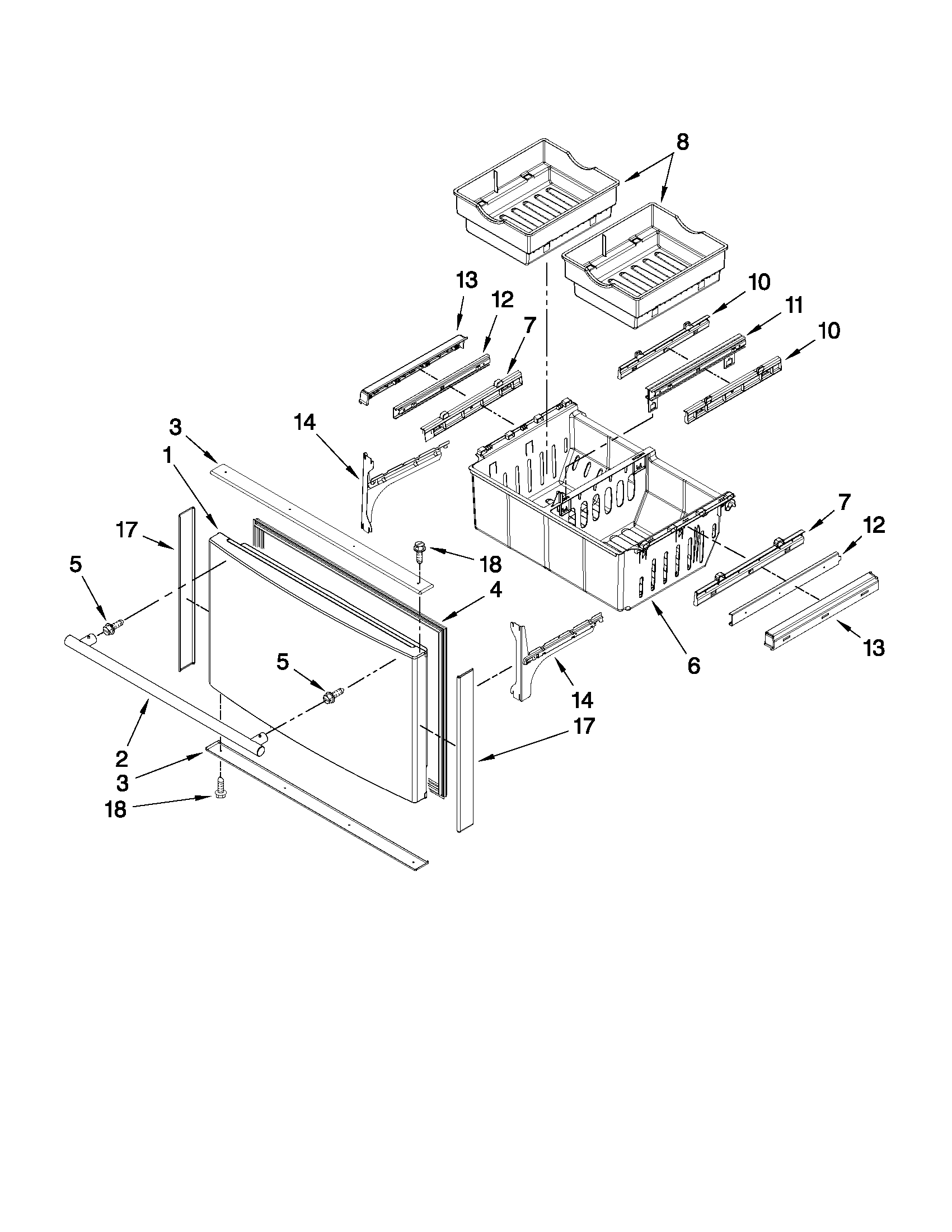 Freezer door parts