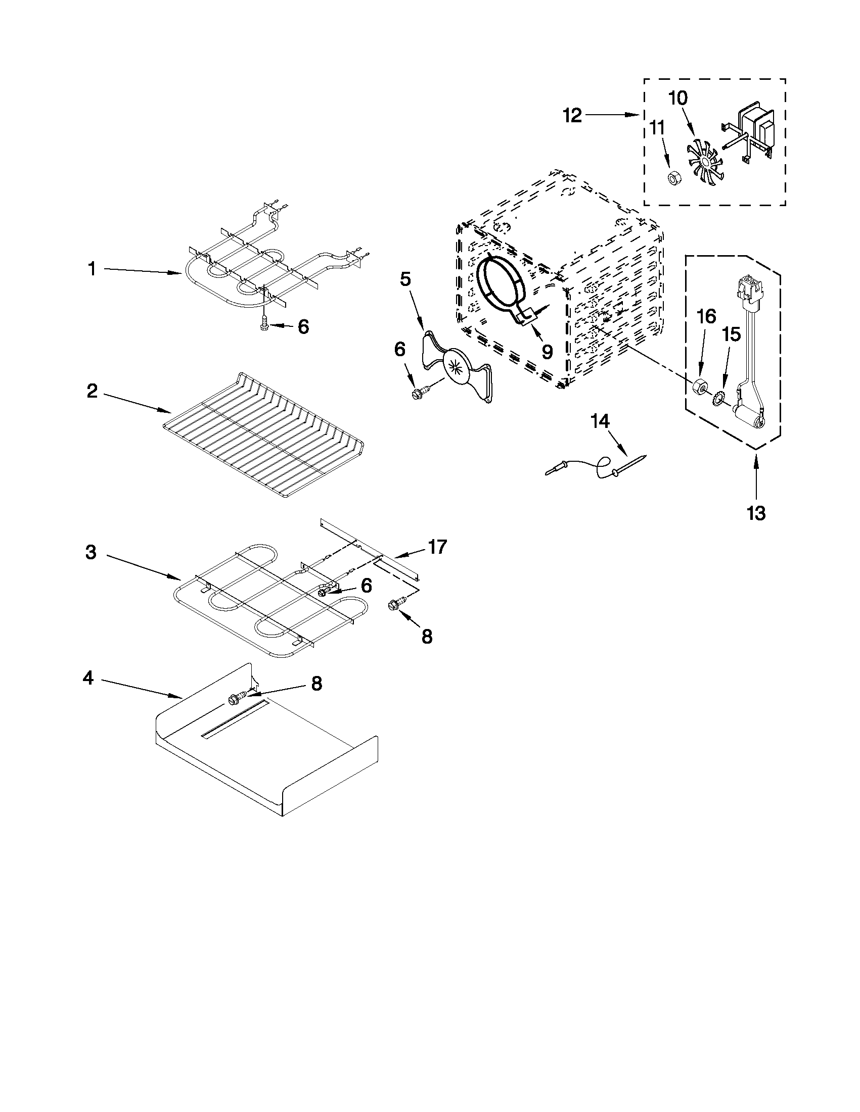 Internal oven parts