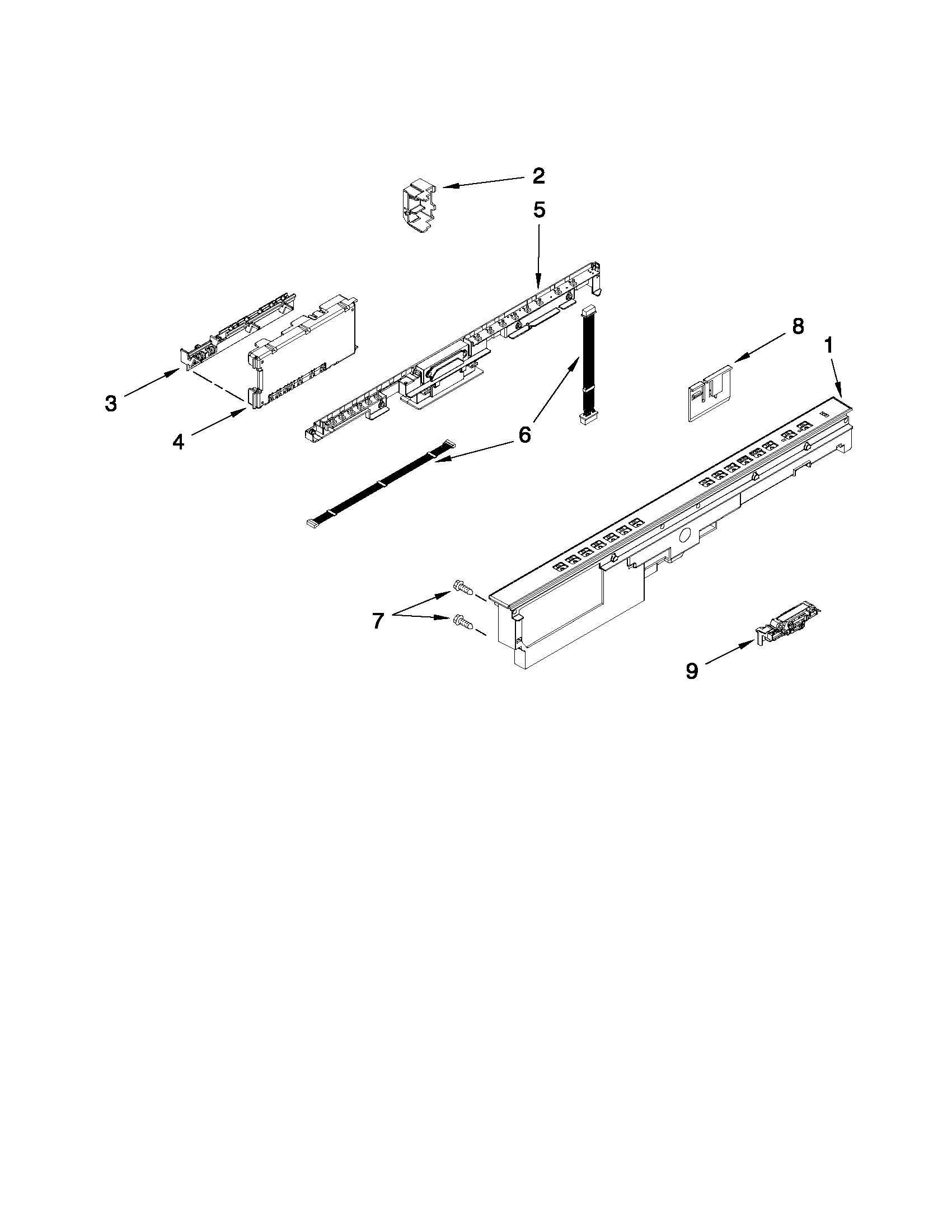 Control panel and latch parts