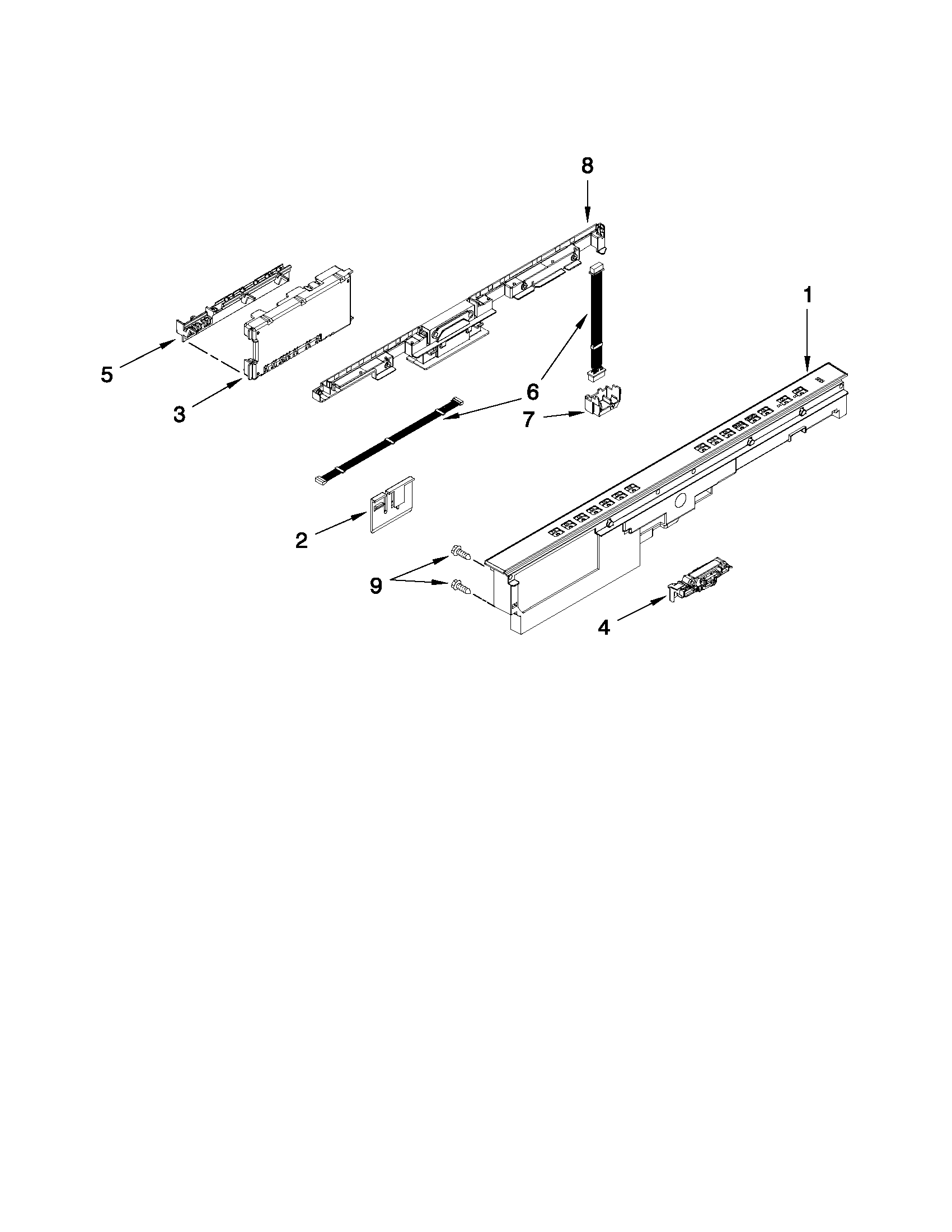 Control panel and latch parts