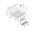 Whirlpool WDT910SSYB0 upper rack and track parts diagram