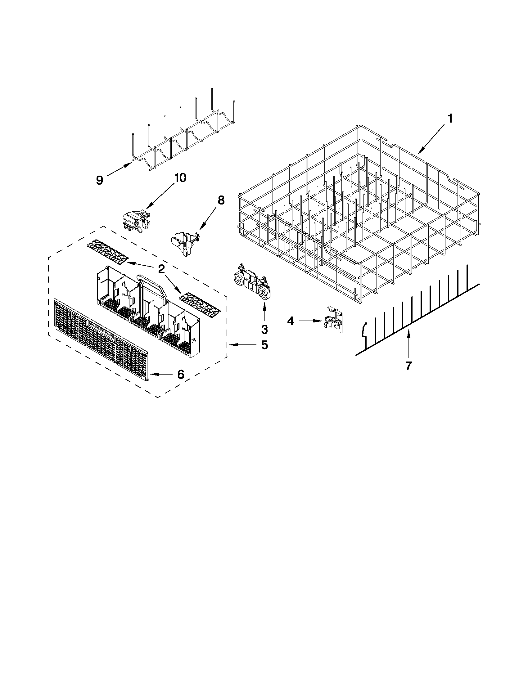 Lower rack parts