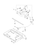 Burner box, gas valves, and switches