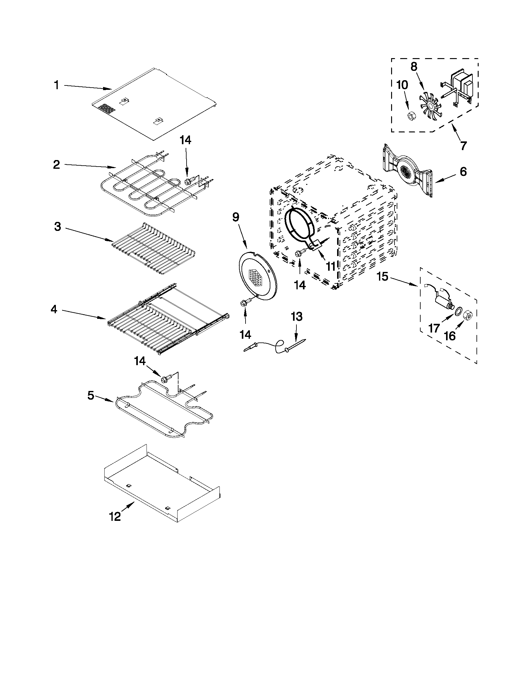 Internal oven parts