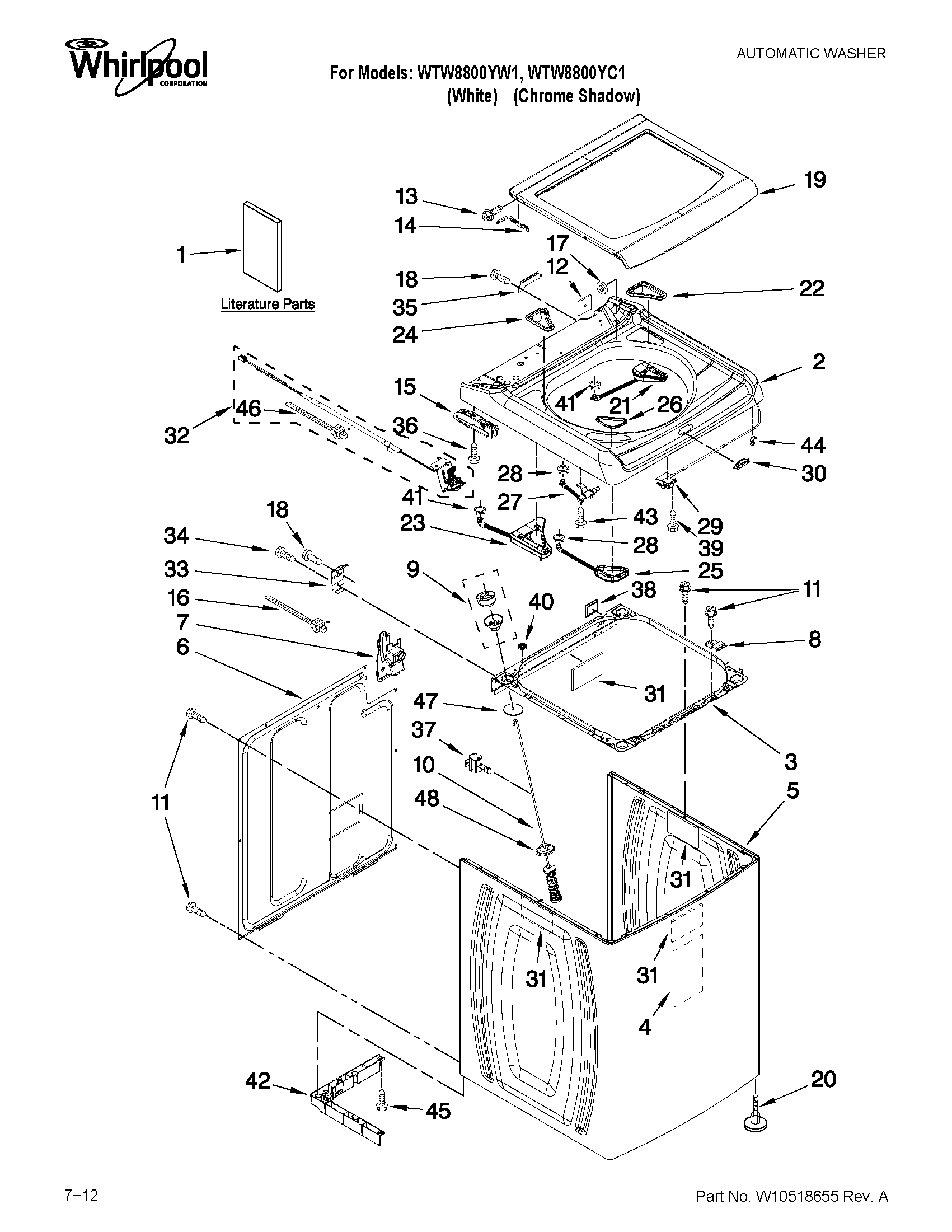 TOP AND CABINET PARTS