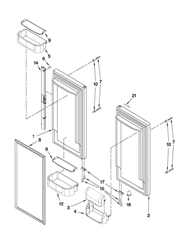 Refrigerator door parts
