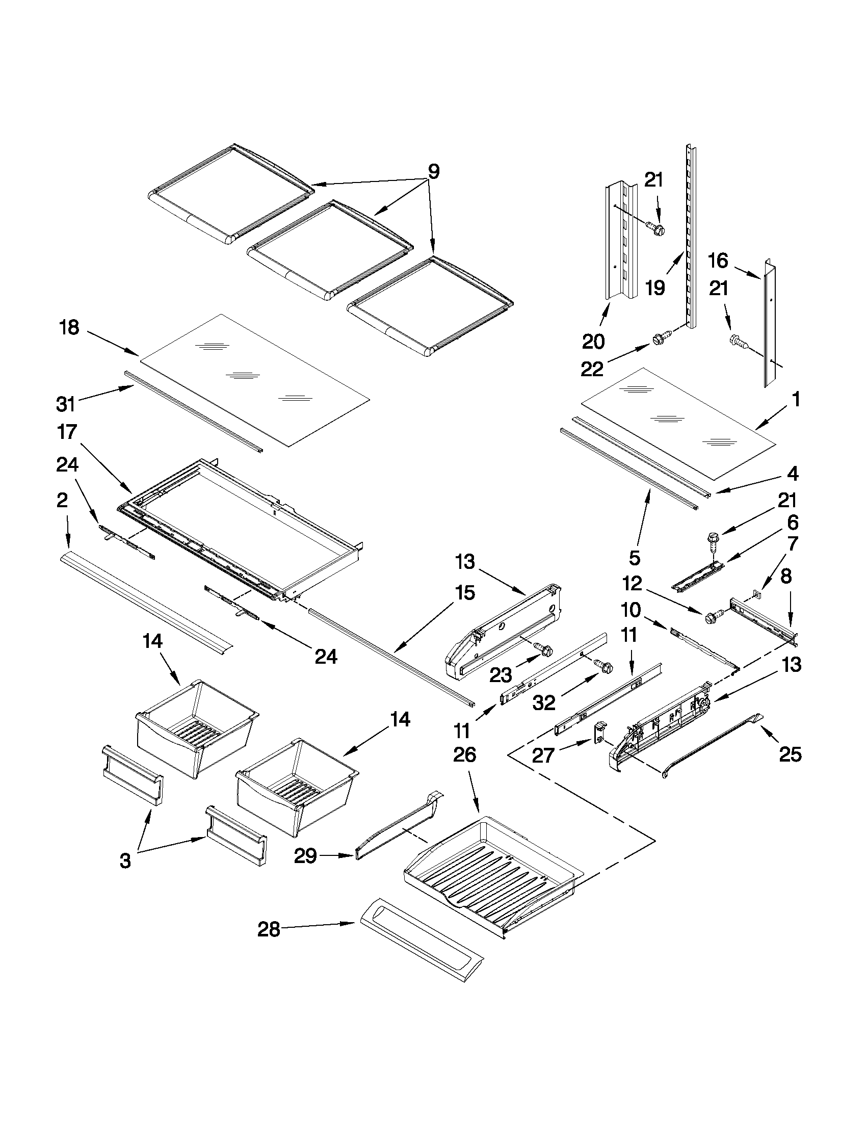 Shelf parts