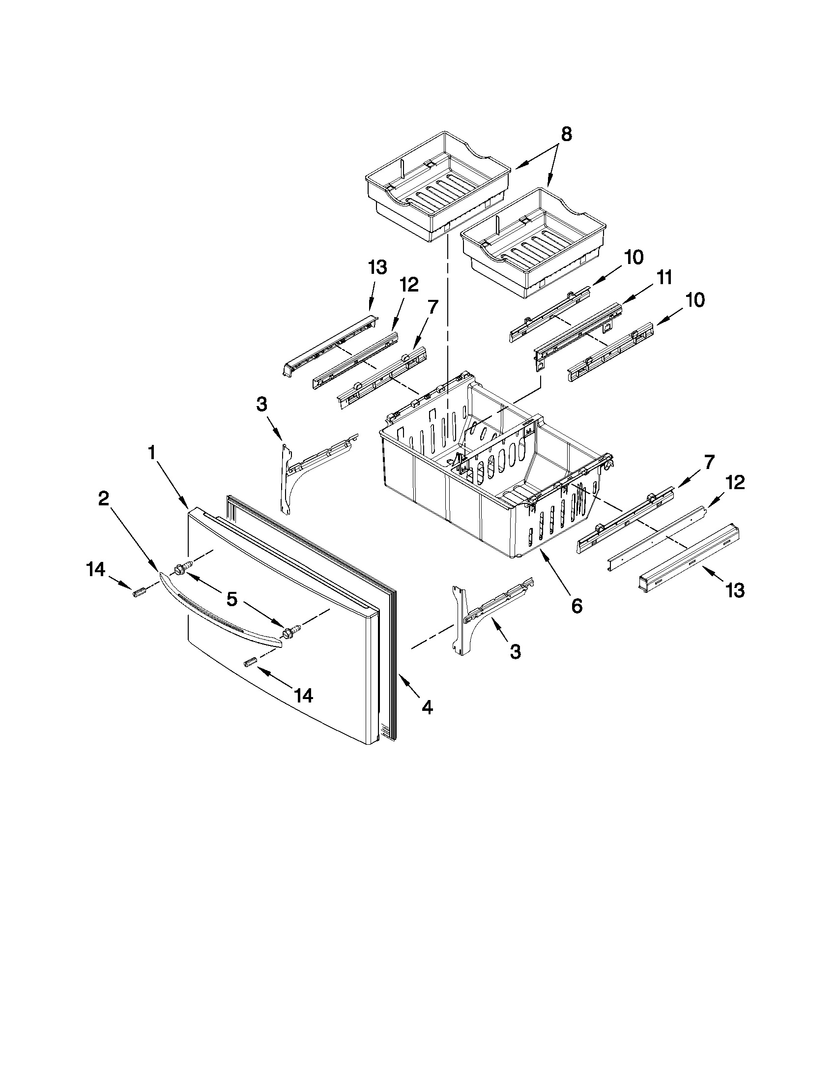 Freezer door parts