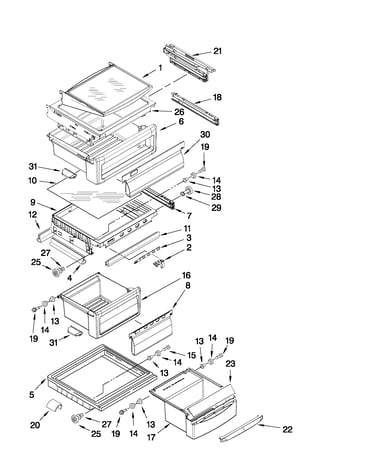 Refrigerator shelf parts