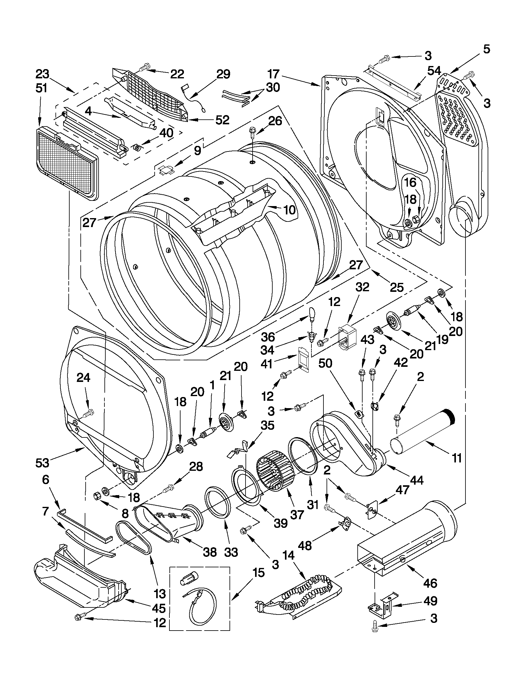 Dryer bulkhead parts