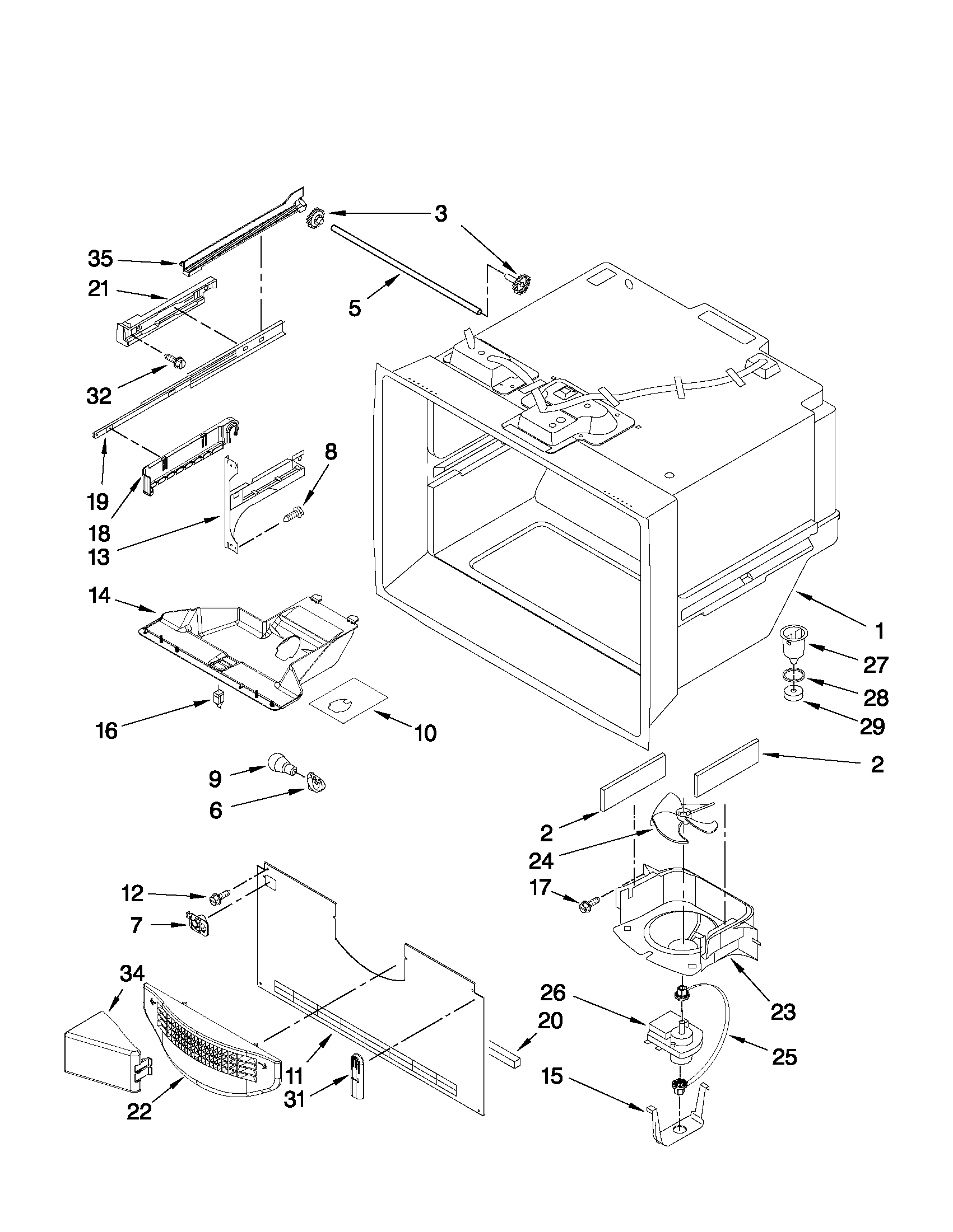 Freezer liner parts