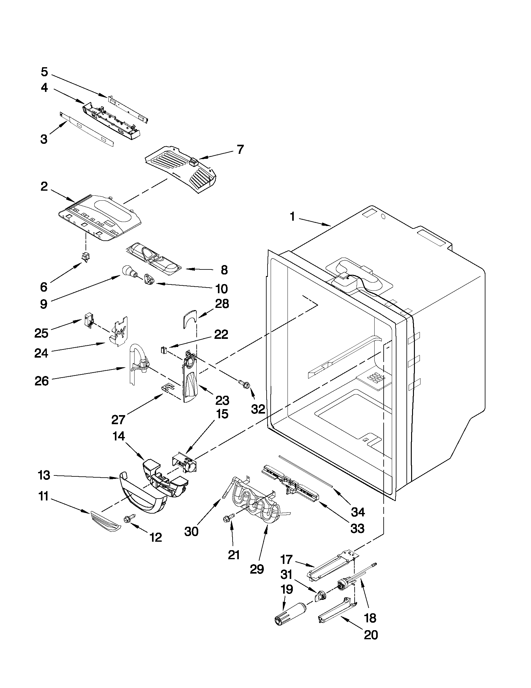 Refrigerator liner parts