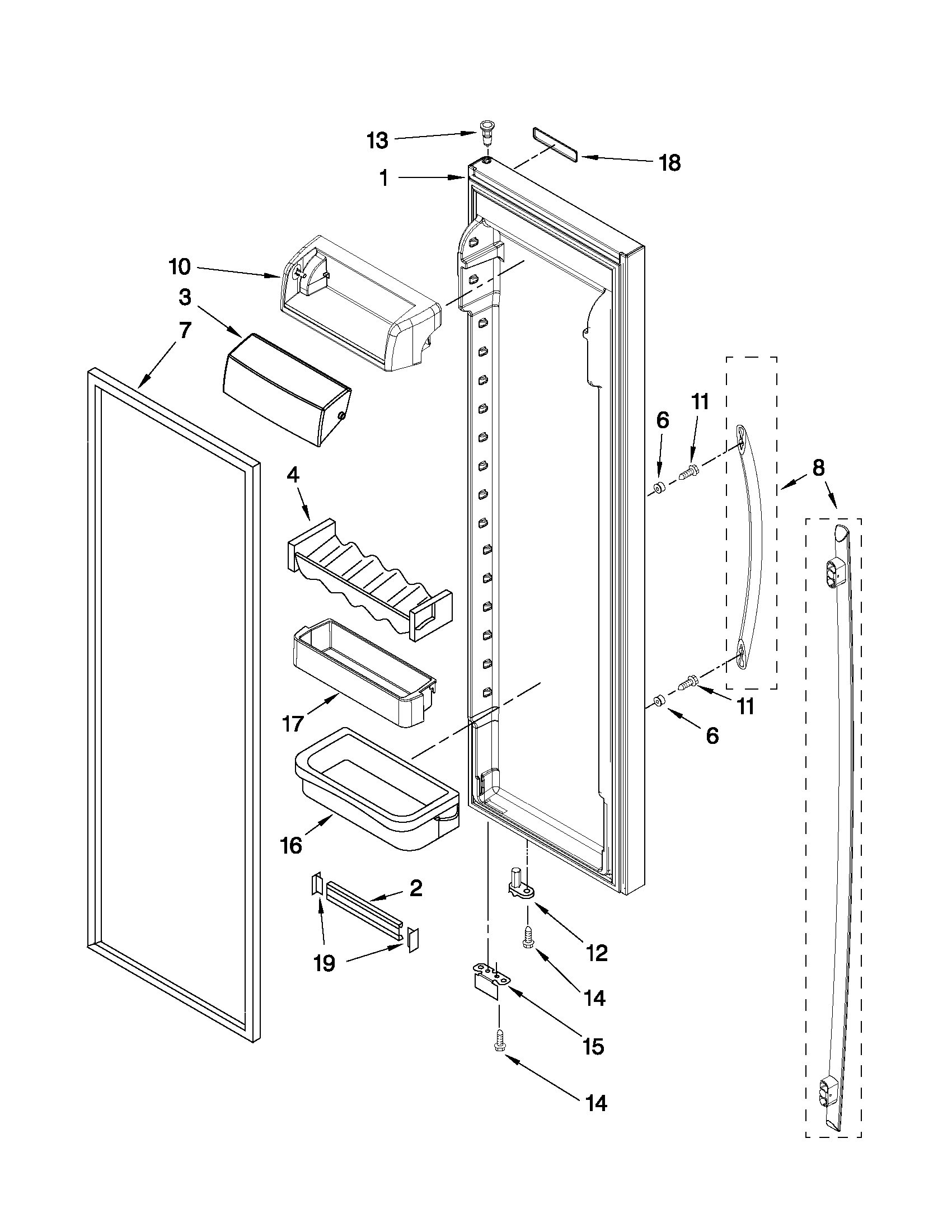 Refrigerator door parts