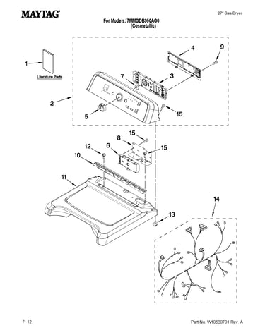Top and console parts