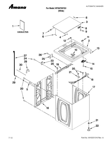 Top and cabinet parts