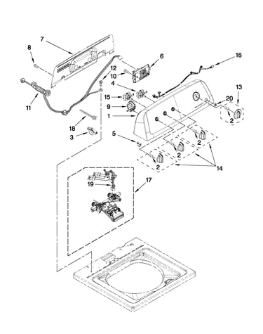 Controls and water inlet parts