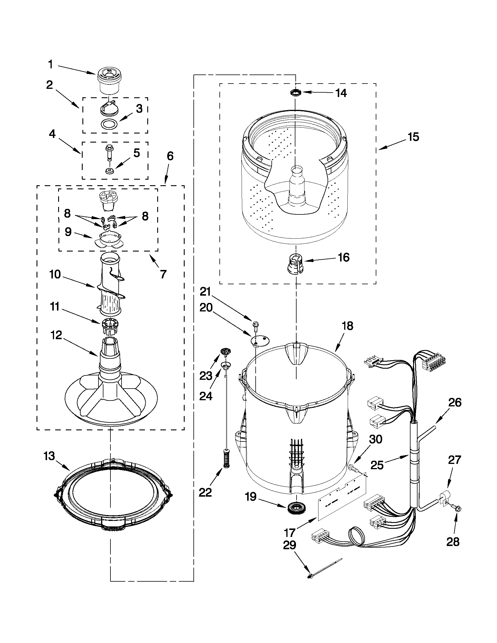 Basket and tub parts