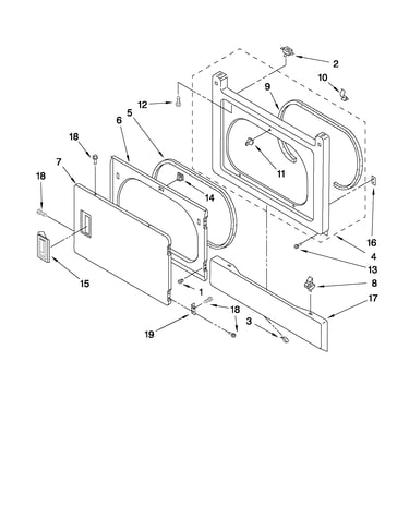 Dryer front panel and door parts