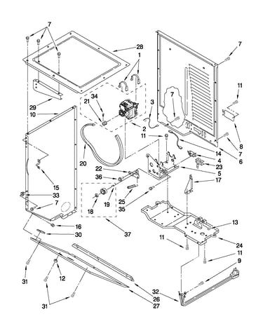 Dryer cabinet and motor parts