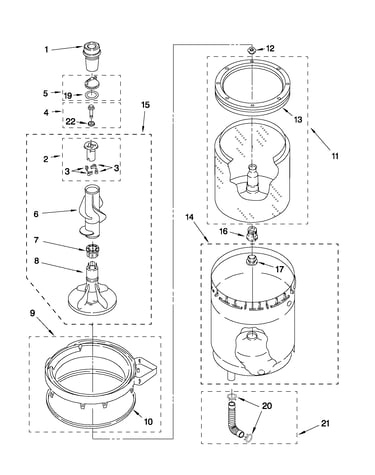 Agitator, basket and tub parts