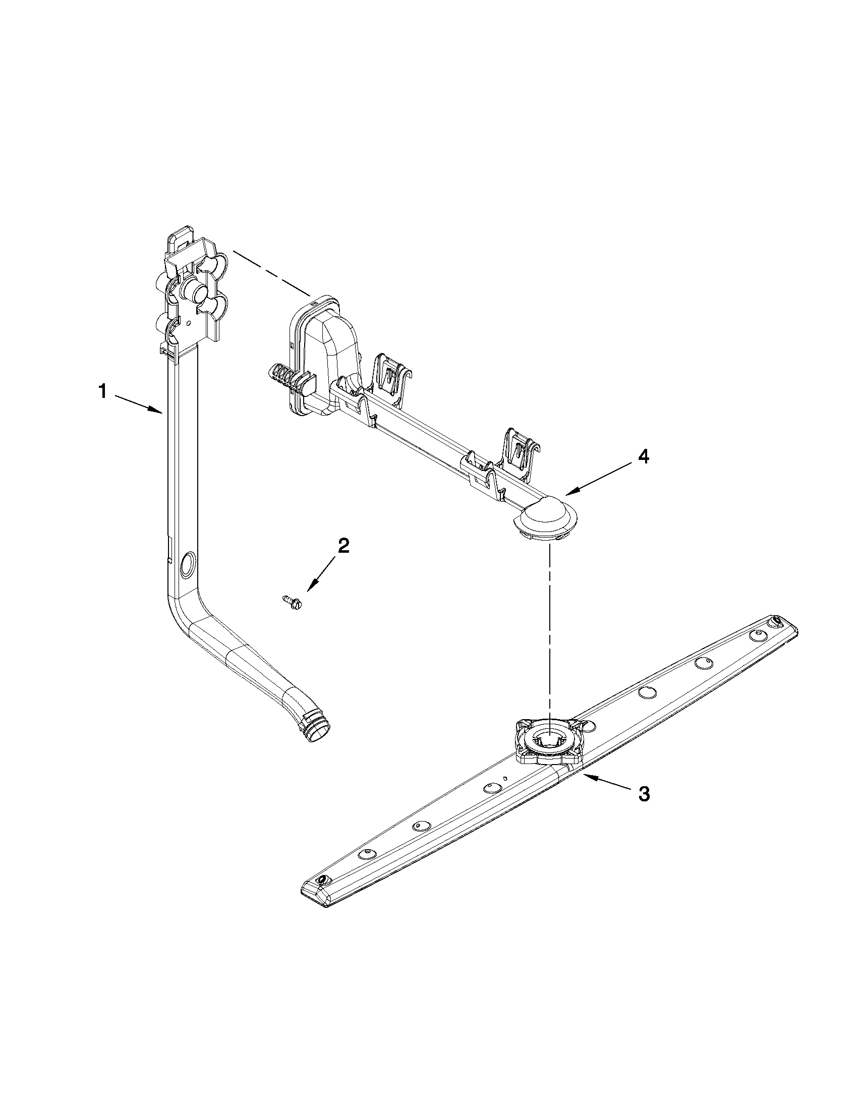 Upper wash and rinse parts