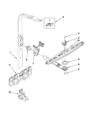 Upper wash and rinse parts