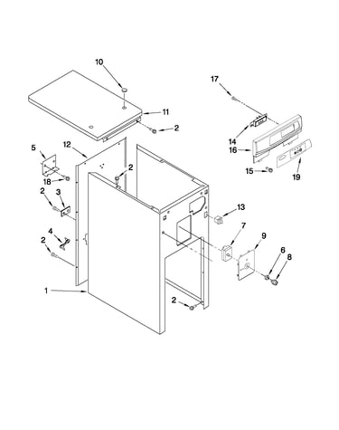 Cabinet and control parts
