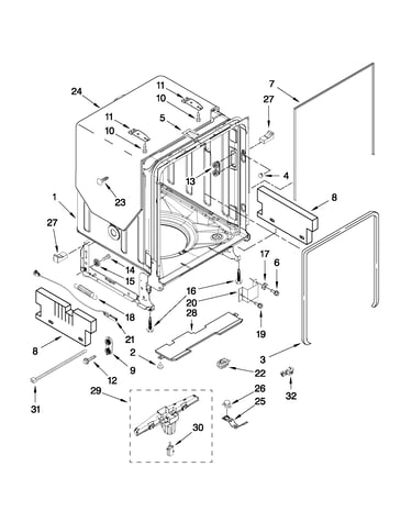 Tub and frame parts